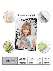 Customizable Canvas Poster, Personalized Poster, Customize Your No-Makeup Face Photo, Share Your Cherished Memories And Precious Moments, Perfect Gift For Family And Friends, Wall Decor, Halloween Home Decor, Halloween Room Decor - Black - View 5