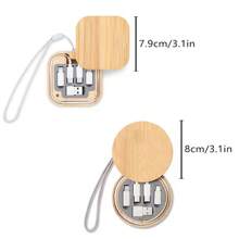 Personalisierter, individueller elektronischer Kabel-Organizer, stilvolle Bambus-Technik-Aufbewahrungsbox, perfektes Jahrestags-Geschenk für Männer, multifunktionaler Datenkabel-Organizer