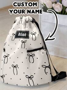 1 szt. Możliwość personalizacji nazwy, plecak sportowy ze ściągaczem i kieszeniami, idealny prezent na powrót do szkoły dla dzieci i nastolatków, można dostosować do swojego imienia lub imienia przyjaciela/rodzeństwa