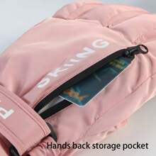 1 par de guantes gruesos forrados de felpa para mujer para el invierno y actividades al aire libre, con función de resistencia al frío de 20°, pantalla táctil, palma resistente al desgaste y bolsillo de almacenamiento