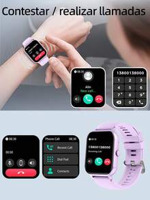 LIFEBEE Unisex Smart Watch, 1.83" HD Full Touch Screen, Wireless Call Smart Watch (Answering/Dialing), Activity Tracker, 100+ Sports Modes, Pedometer, Message Reminder, Fitness Tracker - Purple - View 3