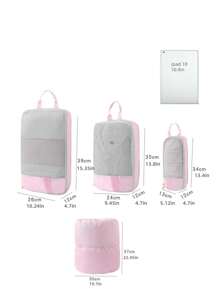 6pcs Compressible Expandable Packing Cubes, Luggage Organizer Bags With Card Slot And Transparent Window, Travel Packing Cubes Set, Expandable Clothes Organizer