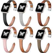 Cinturini in pelle sottili compatibili con Apple Watch da 38mm, 40mm, 41mm, 42mm, 44mm, 45mm, 46mm, 49mm, cinturini in pelle di prima scelta, sottili, per Apple Watch Ultra SE Series 10/9/8/7/6/5/4/3/2/1