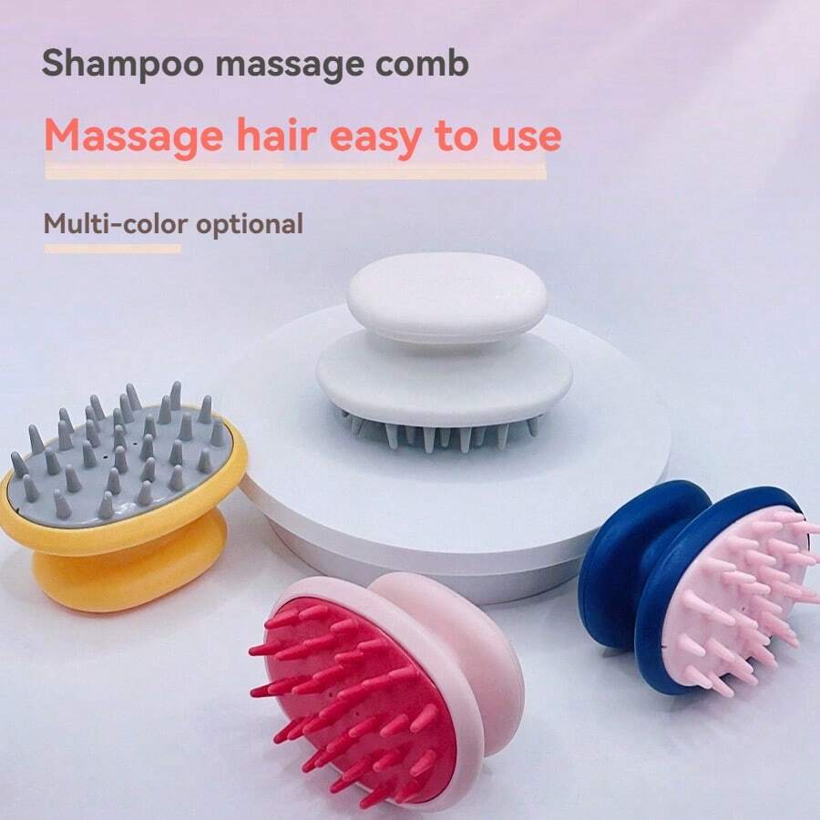NEFOUME 1 件洗发按摩刷，4 种颜色可选，干湿两用（湿洗、干洗滋养），小巧便携，马卡龙色块设计，深层清洁不伤发，头皮 SPA 按摩顺发刷，返校、旅行度假必备，女士发饰