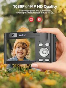 Retro Digital Camera 32GB HD 1080P 44MP 2.4'' LCD Display Screen 16X Zoom Anti-Shake, Listen Music/Play Games, With 32GB Card, Rechargeable Mini Camcorder For Beginners, Ideal Gift For Birthday - 黑色 - 查看 6