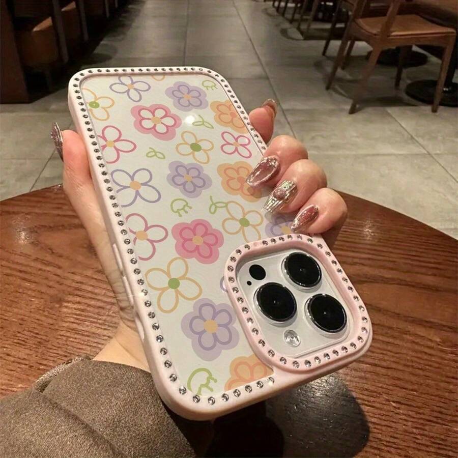 Funda para teléfono 1PC Teléfono Bling de Doble Cara, Parte Trasera Dura Suave a Prueba de Golpes, Multicapa, TPU + PC, Compatible con 16/15/14/13/12/11 Pro/Plus - Rosa - Ver 1