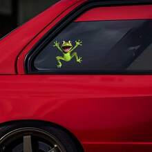 1pc Green Frog Jumping Funny Car Sticker, Suitable For Laptop, Water Bottle, Phone, Car, Truck, Van, Motorcycle, Vehicle Paint, Windows - Green - View 4
