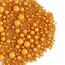 Gold Pearl Sugar Sprinkles - Edible Candy Pearls 130g/4.58 Oz, Mix Size Cake Candy, Decorate Cakes, Cookies, Ice Cream
