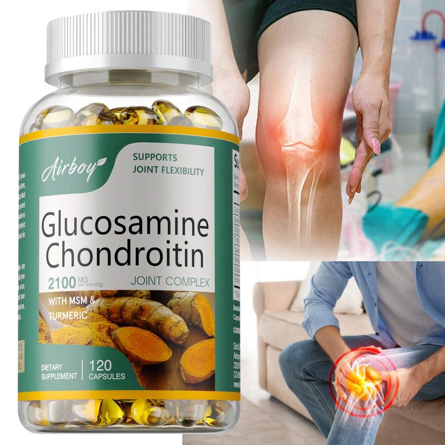 BUPORAI Glucosamine Chondroitin - Joint Support Supplement With Turmeric & Boswellia For Joints, Bones, Knees & Mobility, Triple Strength Glucosamine Sulfate - 120pcs - 120粒膠囊 - 查看 1