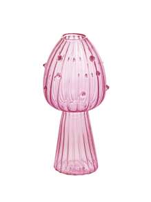 1 Dopamine-Colored Mushroom Glass Vase, Suitable For Green Plant Flower Arrangement, Home Decoration Vase, Wedding Flower Arrangement Vase, Table Decoration