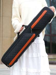 Estuche para taco de billar 3x4 que sostiene 3 tacos y 4 varas, estuche de transporte para taco de billar con asa y correa de hombro transpirable, bolsa acolchada para taco de billar con bolsillo frontal para accesorios, negro, regalo de Halloween