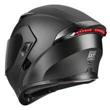 Casco Motocicleta Abatible Con Luz Led Dot Negro/rojomocoerl - M - Ver 5