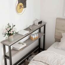 5.9"W Narrow Console Table, 2 Tier Skinny Behind Couch Table For Living Room, Slim Sofa Table With Adjustable Shelf, Industrial Hallway Table For Entryway, Foyer - 灰色 - 查看 3