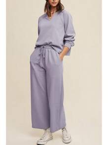 Cakulo Womens Sweatsuits 2 Piece Lounge Sets Fall Outfits Wide Leg Jogger Sweat Pants Loungewear Set Track Suits