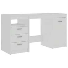 Larryhot Bureau Blanc 140x50x76 cm Bois d'ingénierie, solide et durable, facile à assembler, beau, idéal pour la décoration de la maison et les cadeaux