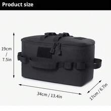 户外露营用具收纳袋带肩带，耐用露营餐具收纳袋带手柄，餐具收纳，杂物收纳，露营小包，适用于户外野餐和露营必需品，可折叠，带有可定制隔层和网袋，露营配件，通用派对工具收纳盒，耐碰撞，多功能大容量