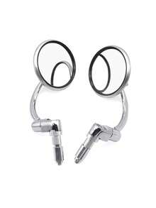 2pcs Motorcycle Chrome Aluminum Universal 7/8" 22mm Handle Bar End Side Rear View Mirrors Offroad Cafe Racer Scooter Offroad Bike - Silver - View 5