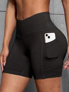 3pcs Women's Solid Yoga Shorts - 4-Way Stretch High-Waisted Workout Shorts - Anti-Chafing & Squat Proof, Lightweight For Hot Yoga, Jogging, Travel - 3pcs(black) - 查看 8