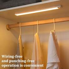 Smart LED Cabinet Lights (4Pack), Motion Sensor, 11.8inch Aluminum Shell, 54 LEDS, Adjust Light Color, Magnetic Install, USB Charging. Suitable For Closet, Cabinet, And Stair Lighting Room Decor. - White/warm - 查看 6