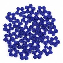 30 件/包 5 瓣迷你花朵刺绣布贴，彩色花卉缝纫装饰贴，适用于 DIY 服装、裤子、袜子、鞋子、帽子和织物修补