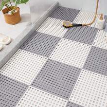 Kit Of 6 Modular Rubber Mats With Non-Slip Surface For Bathroom Shower - 白色 - 查看 5