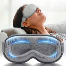 Weighted Eye Mask For Sleeping - Blackout Sleep Mask For Women Men, FACEMOON Lash Extension Eye Covers, Memory Foam, 3D Contoured, Airplane Travel Essentials, Blindfold For Meditation(Gray) - Xám - Xem 9
