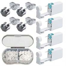 5pcs Ear Piercing Kit With Plastic Earrings For Ear Infection,Disposable Ear Piercing Gun Built-In Earrings Stud