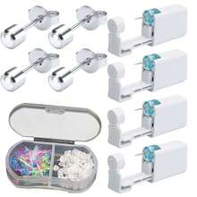 5pcs Ear Piercing Kit With Plastic Earrings For Ear Infection,Disposable Ear Piercing Gun Built-In Earrings Stud