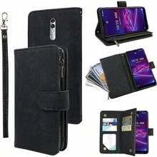 EVN0Compatible With Coolpad Legacy Brisa Wallet Case Wrist Strap Lanyard And Premium Vintage Leather Flip Credit Card Holder Stand Cell Accessories Phone Cover For Cool Pad CP3706AS 2020 2021 Women Black1552 - Black - View 2