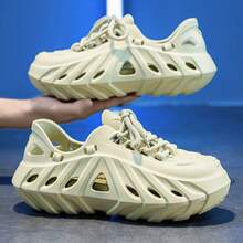 Męskie oddychające, siateczkowe sandały outdoorowe, nowe letnie wsuwane buty do wody, sportowe klapki plażowe, unisexowy design - Zielony - Zobacz 5