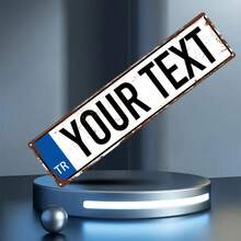 Customized Text Turkish Metal Decorative License Plate, Size: 3.94 Inches X 15.75 Inches