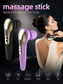 Elektrischer Vibrationsmassage-Hammer Pressstick, 4-stufig einstellbarer kabelloser elektrischer Schlagperküssions-Tiefgewebemassagegerät für Nacken, Rücken, Taille, Schulter, Fuß, Muskelrelaxations-Massagegerät für Frauen, Männer ganzer Körper Entspannung, Persönlicher Handmassagegerät mit LED-Anzeige