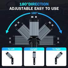 W&O 4-In-1 Fast Car Charger With Extendable 31.5" Cable, USB & Type-C Ports - Compatibility For Phone 16/15/14/13/12/11, Adjustable 180° Plug, Car Charger Fast Charge - Black - View 3
