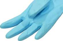 2 PAIRS Household Gloves Latex Free Cleaning Gloves With Soft Lining Long Cuff Waterproof,7659694 - Blue - View 10