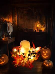 1/2 pièces Beau support de bougie décoratif thème d'automne d'Halloween. Idéal pour les amateurs de décoration d'Halloween à la maison. Parfait pour décorer votre table à manger, cheminée ou buffet pendant Halloween, ajoutant une atmosphère festive chaleureuse à n'importe quel espace. (Bougies non incluses)