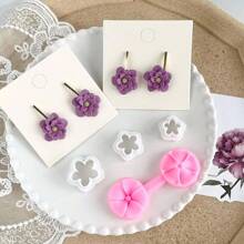 1pc/3pcs Petal Shaped Clay Cutter Set, Polymer Clay Cutters For Earring Making, Jewelry Crafting - Round Petals - View 3