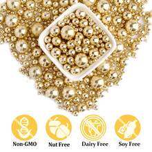 Edible Gold Pearl Sprinkles For Cake Decorating,Sugar Candy Pearls, Cake Decorations, Cupcake, Cookies, Ice Cream Topper, Holiday, Wedding Party, Easter, Christmas Supplies - Multicolor - View 2