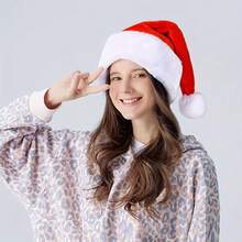 1 pieza Sombrero de Papá Noel plegable y grueso decoración navideña, sombrero de punto esponjoso de piel para disfraz de fiesta de adultos, gorro navideño cálido para Navidad, Año Nuevo, Fiesta, Accesorios