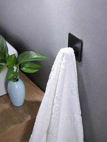 [哑光黑色挂钩] 2 件/4 件粘钩 - 毛巾/衣帽钩 - 哑光黑色，不锈钢墙钩粘在浴室或厨房浴室配件上 - 黑色 - 查看 5