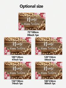 1 szt. spersonalizowane drewniane tło, możliwość nadruku imienia i wzoru kwiatowego, odpowiednie na urodziny, zdjęcia panny młodej, rocznicę ślubu, baner urodzinowy, tło kwiatowe, rekwizyty fotograficzne