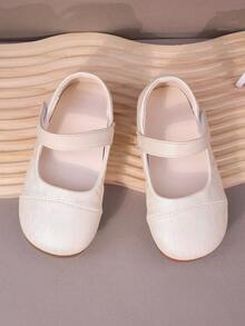 Girls' Mary Jane Flats Autumn New Kids Shoes Low Vamp Faux Pearl Small & Medium Children Leather Shoes Low Vamp Low-Top Princess Shoes Hook And Loop Girls Performance Shoes Student Baby Infant Shoes - White - View 6