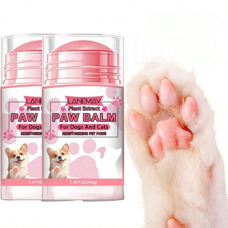 2 pièces de crème de protection pour les coussinets des pattes de chien et de chat, protecteur de coussinets léchable, convient aux chiens et aux chats, hydratant pour les coussinets des pattes, le nez et les coudes, protection hivernale, répare les gerçures, crème léchable pour animaux de compagnie.