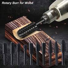 Wood Carving Rasp Drill Bits 1/4 Shank Rotary Files Woodworking Burrs Grinding Tool Cutting Engraving Deburring Shaping Grooving
