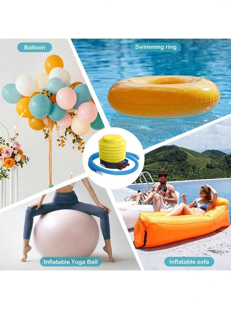 1PC/2pcs, Sports Pedal Inflator And Small And Convenient Hand-Push Inflator, Suitable For Swimming Ring Swimming Float, Outdoor Inflatable Bed, Balloon, Balloon Swimming Ring Foot Pump Inflator - Fast, Multi-Functional Inflatable Tool Party, Wedding, Lightweight And Compact Pedal Inflator, Very Suitable For Birthdays And Holiday Activities, Beach Essentials, Beach Accessories, Pool Float