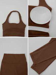 NcmRyu 1 Set Women High Stretch Yoga Pilates Running Training Casual Sports Suit