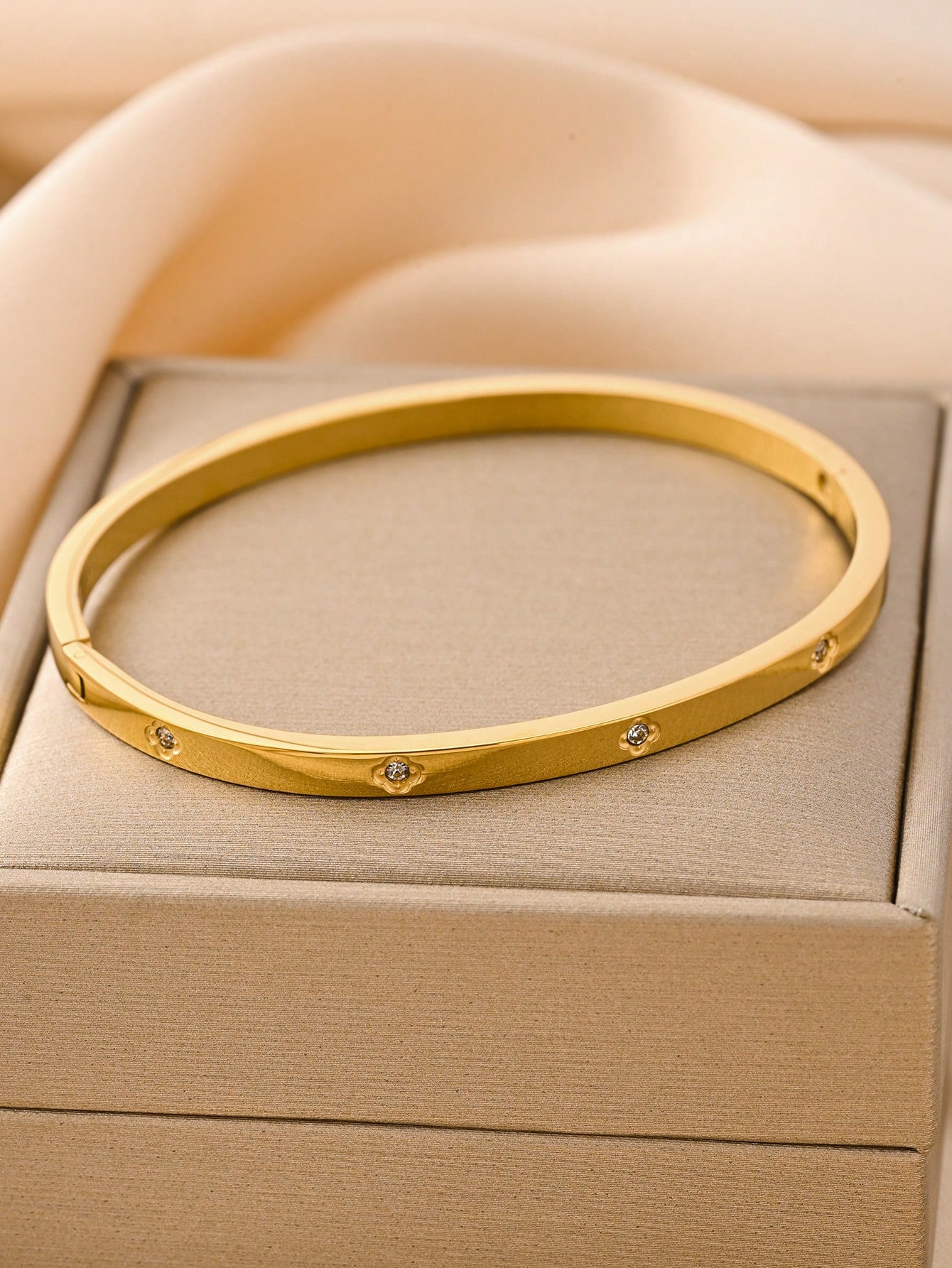 4 قطع/3 قطع/1 قطعة سوار مطلي بالذهب عيار 18 قيراط،...