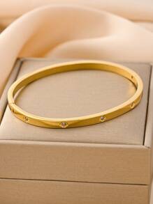 4pcs/3pcs/1pc 18K Gold Stainless Steel Bracelet, Luxurious & Elegant Jewelry, European & American Style, Suitable For Women, Festivals, Parties, Street Style, Banquets, Music Festivals, Gifts, Summer Beach Parties