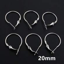 20pcs 15-30mm Earring Clip On Hoops Round Big Circle Hoop Hooks Earrings DIY Jewelry Making Accessories Findings