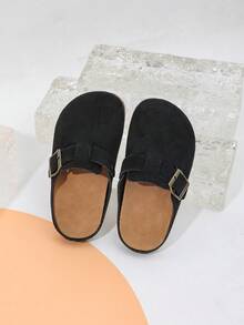 儿童厚底一脚蹬凉鞋，适合户外、室内、办公室穿着，春夏季 - 黑色 - 查看 6