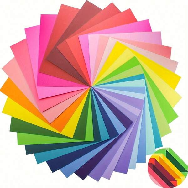 35sheets Heavy Colored Paper Cardstock Front Back Different Color Codes Colorful Cardstock 250 GSM For DIY Art, Scrapbook, Paper Crafting, School Office Supplies, School Supplies, Back To School